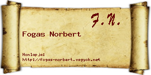 Fogas Norbert névjegykártya